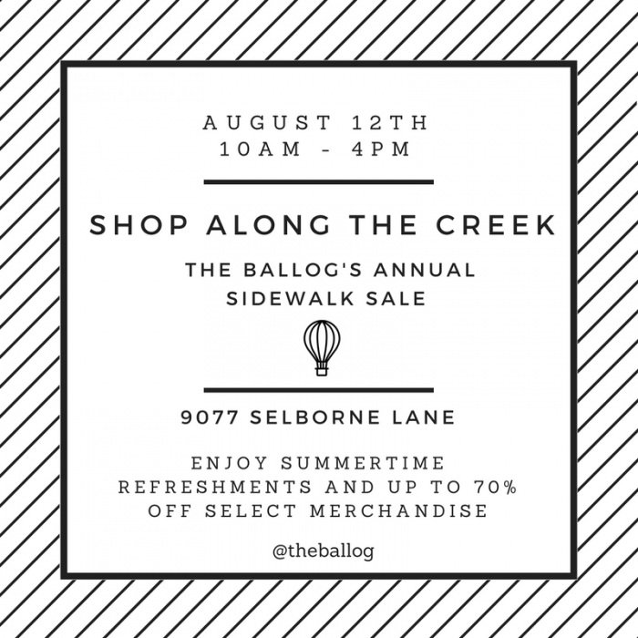 Shop Along The Creek: Annual Sidewalk Sale